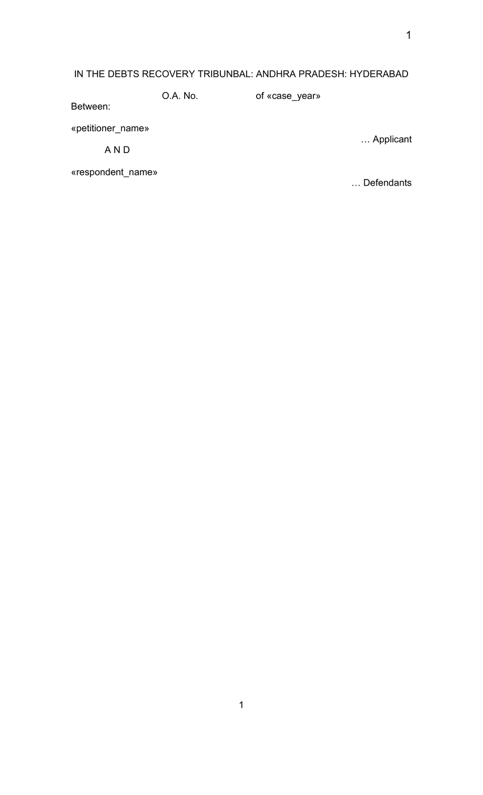 Drt petition format preview