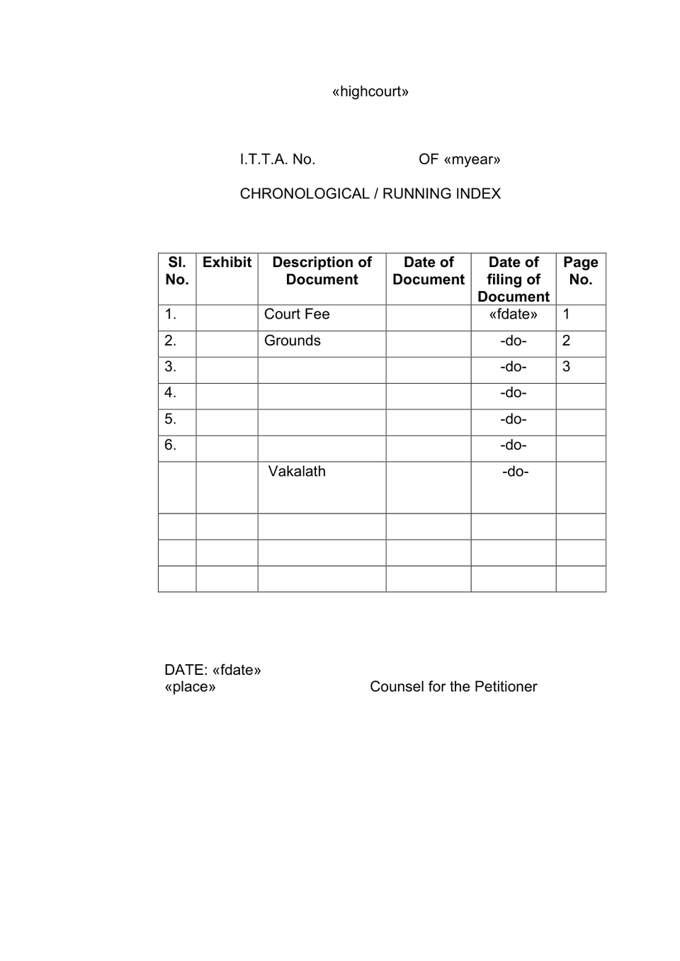 Appeal Filed Under Section 260A Of The Income Tax Act, 1961 petition format preview