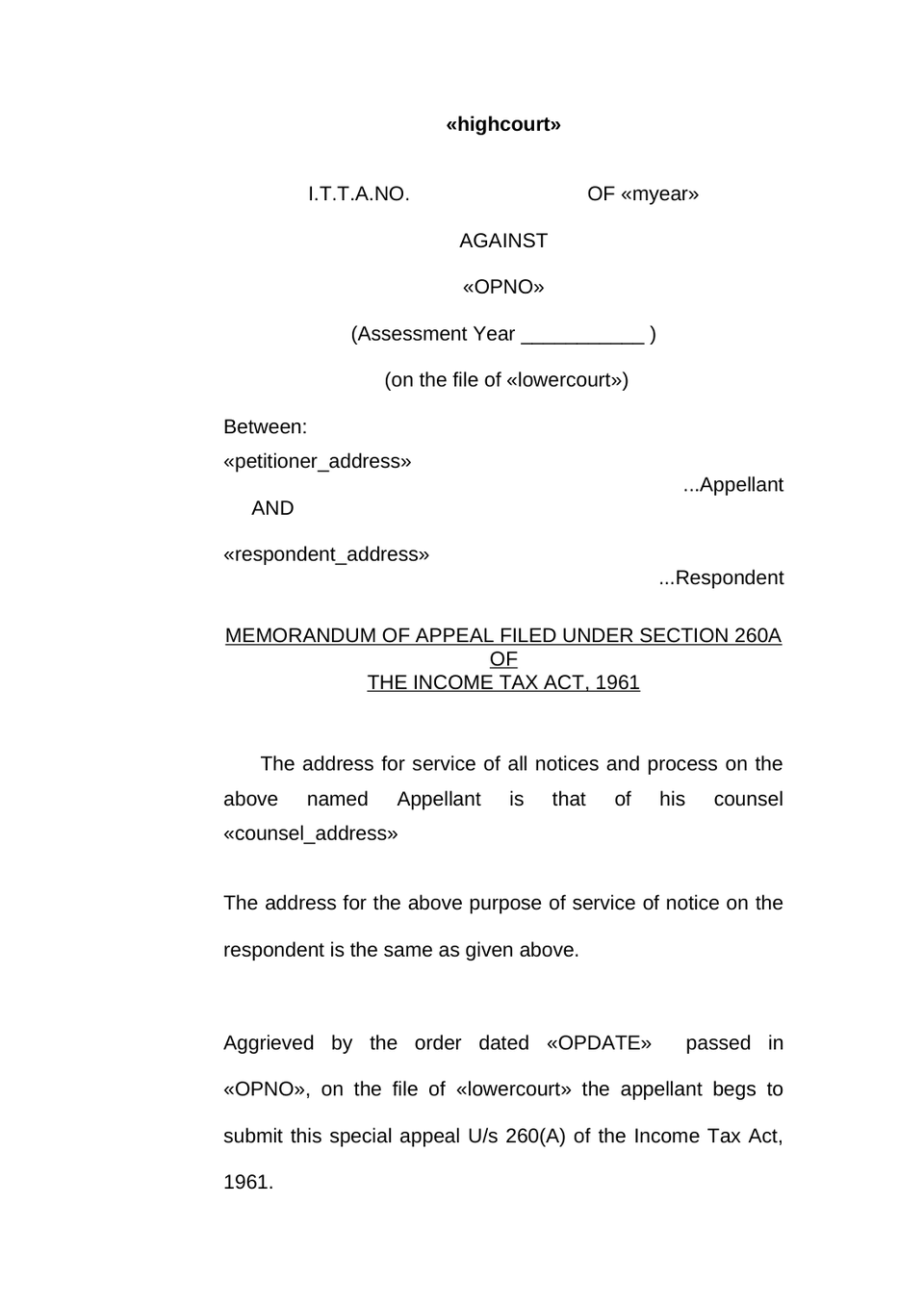 Appeal Filed Under Section 260A Of The Income Tax Act, 1961 preview page 4
