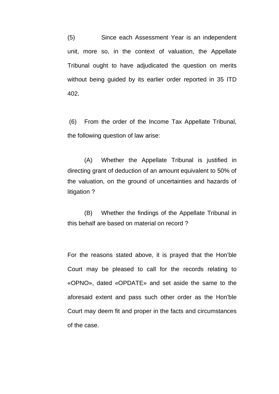 Appeal Filed Under Section 27(A) Of The Wealth Tax Act 1957 preview page 6