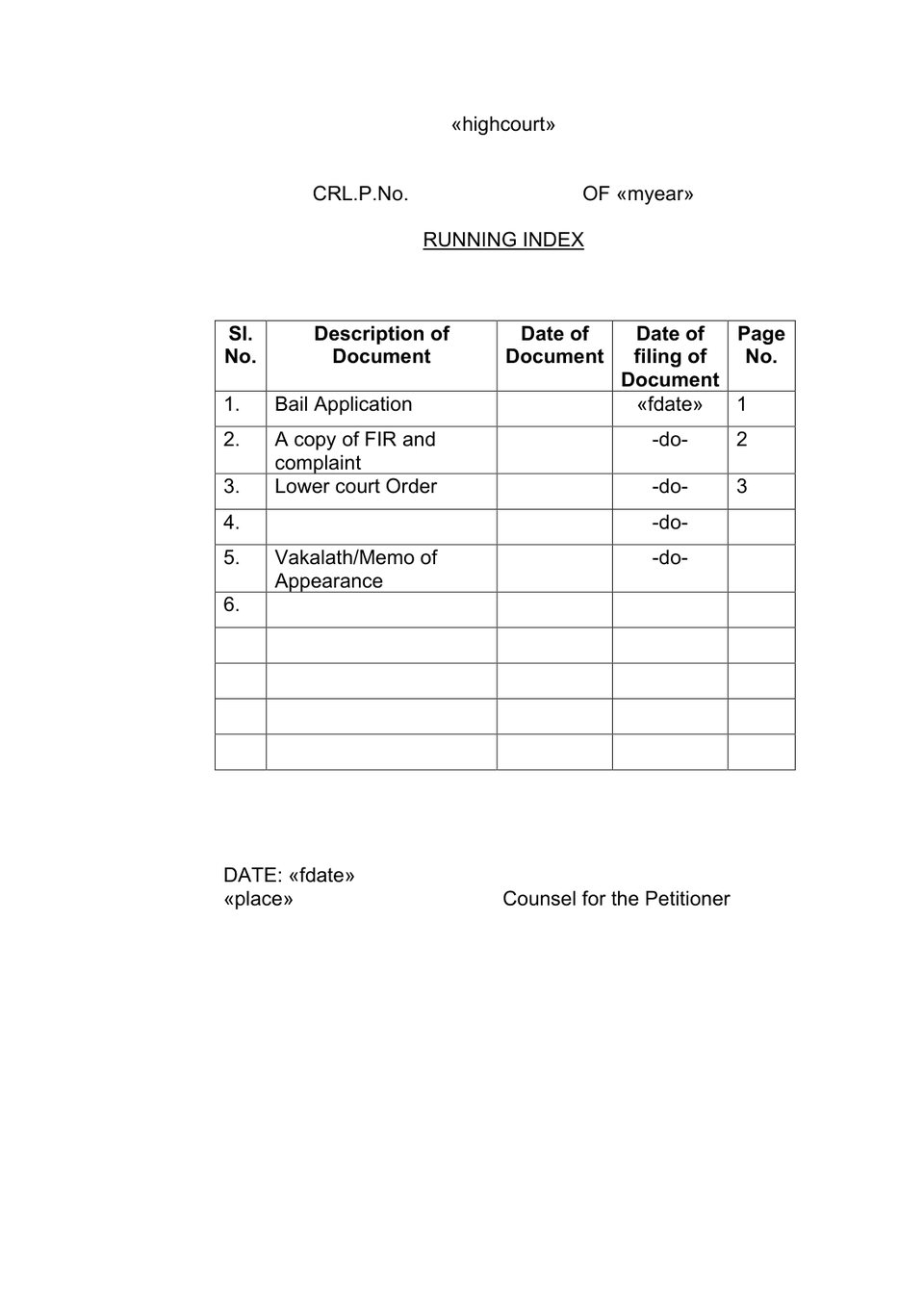 Bail petition format preview