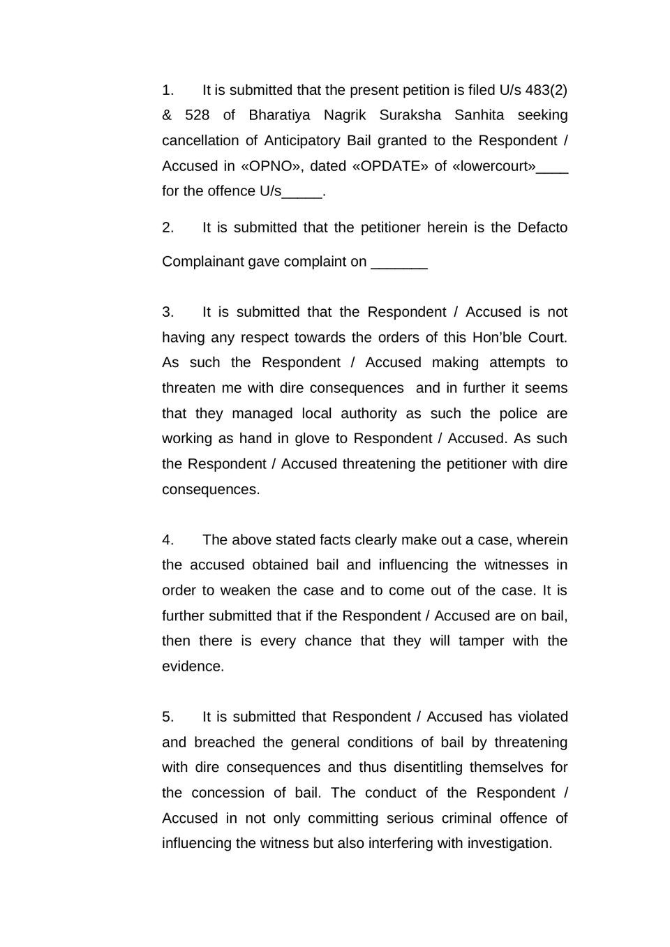 Cancel Bail Petition preview page 3
