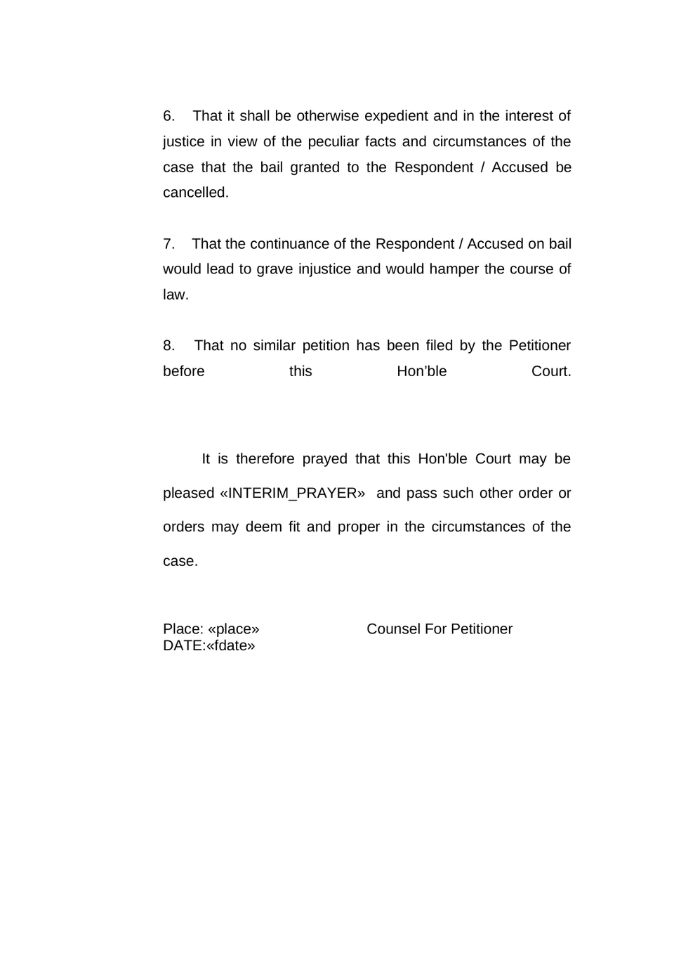 Cancel Bail Petition preview page 4