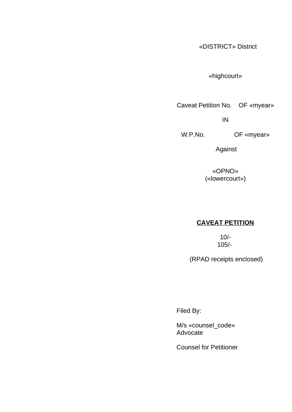 Caveat Petition preview page 3