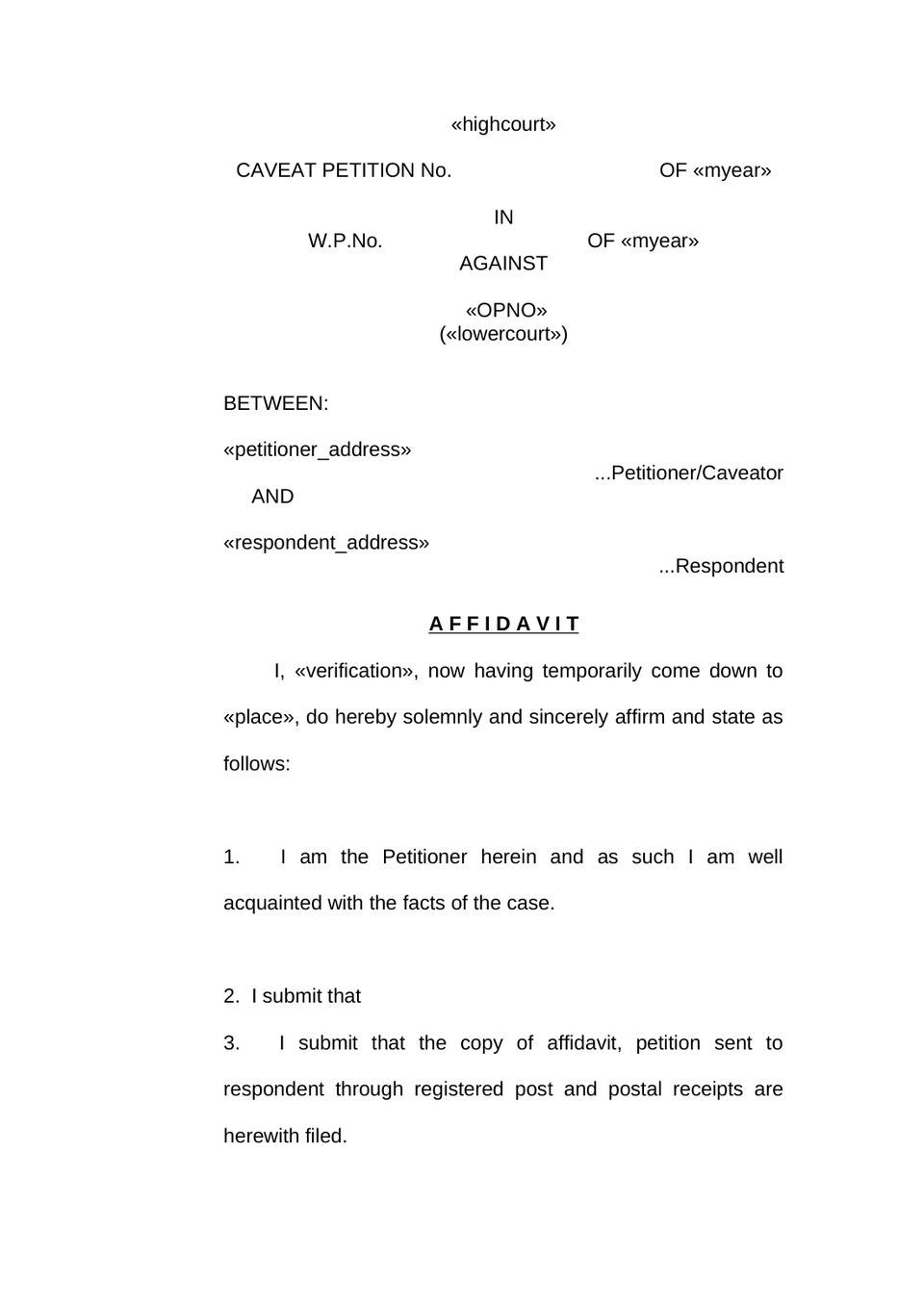 Caveat Petition preview page 4