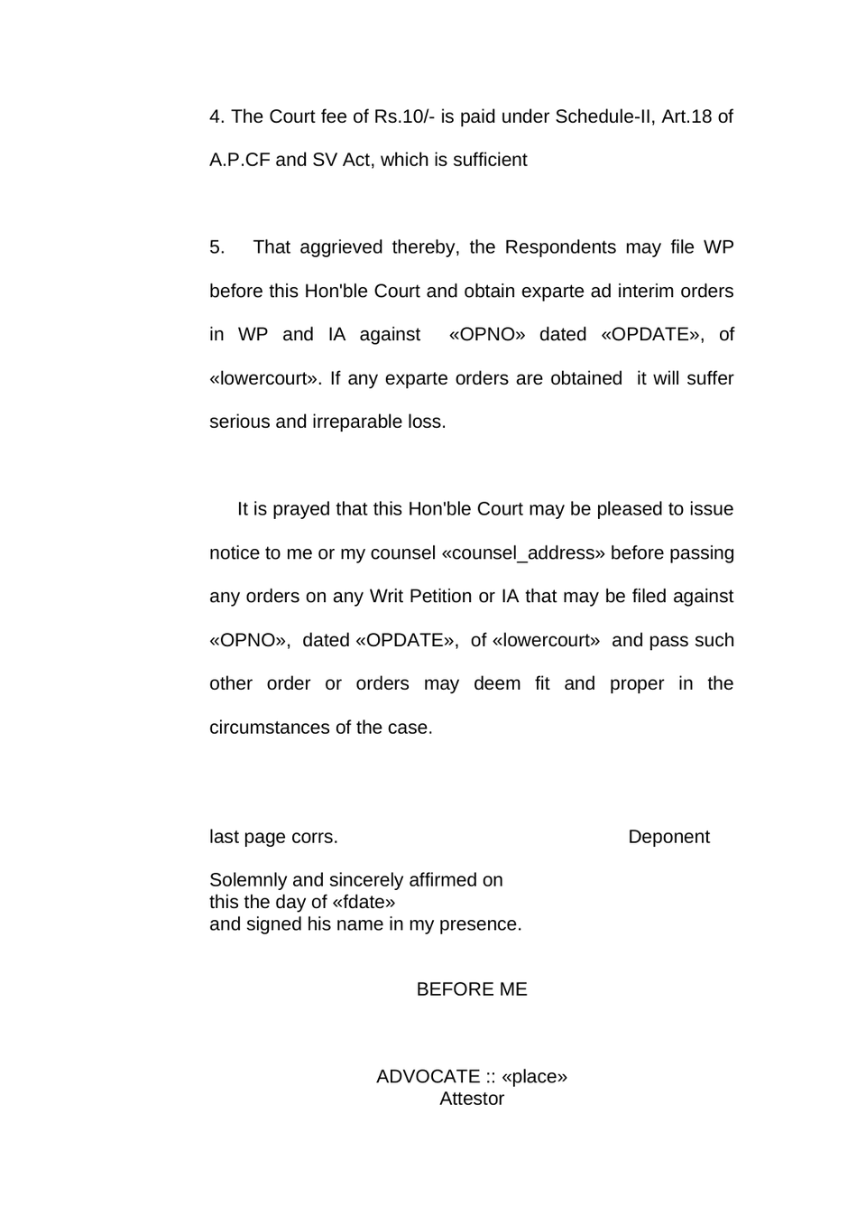 Caveat Petition preview page 5