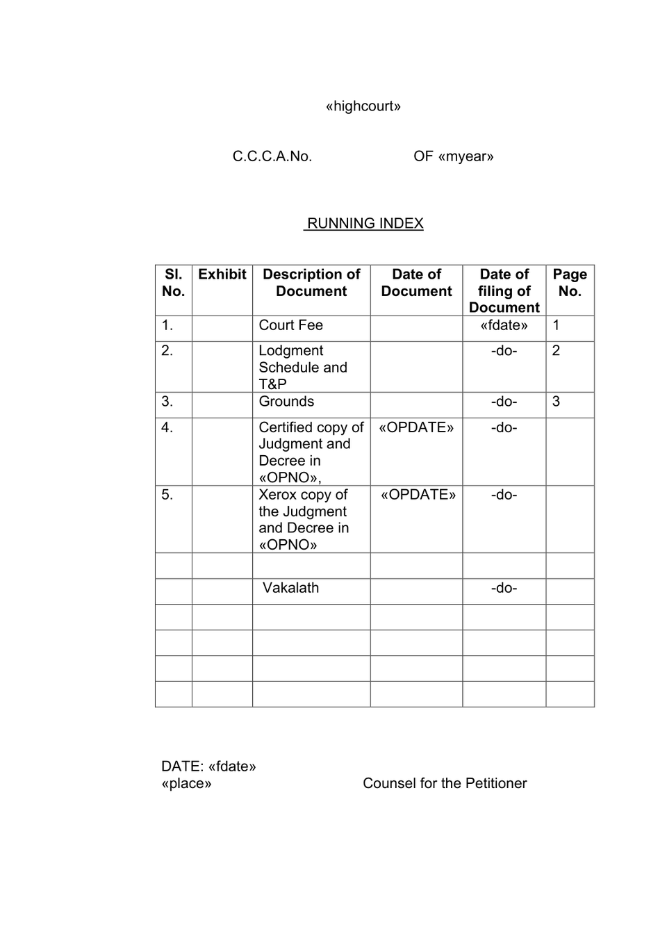 Civil Court Civil Appeal petition format preview