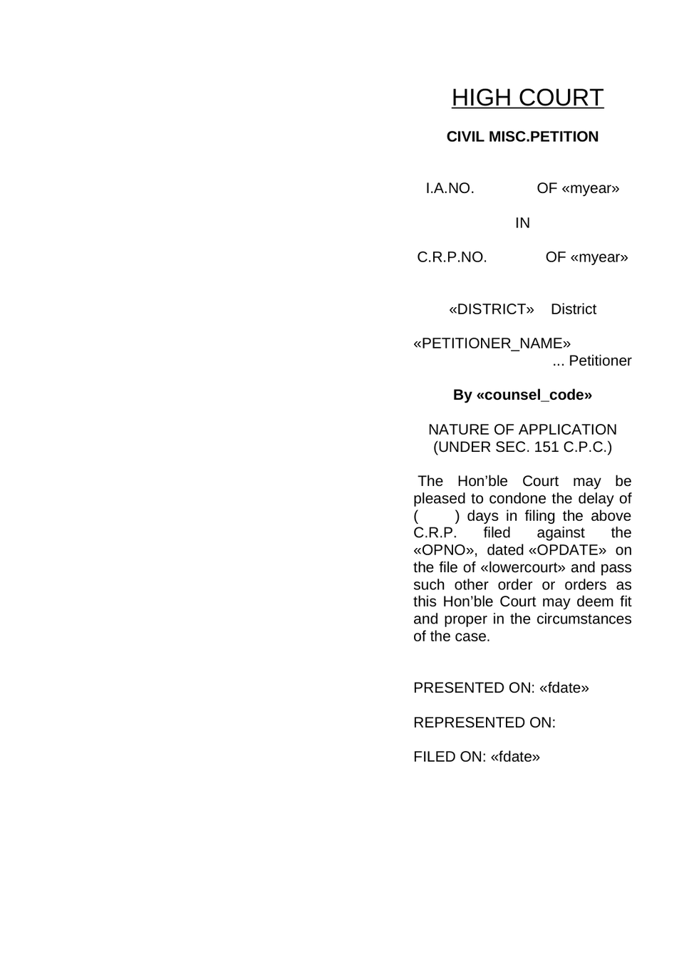 Civil Revision Petition In High Court preview page 20