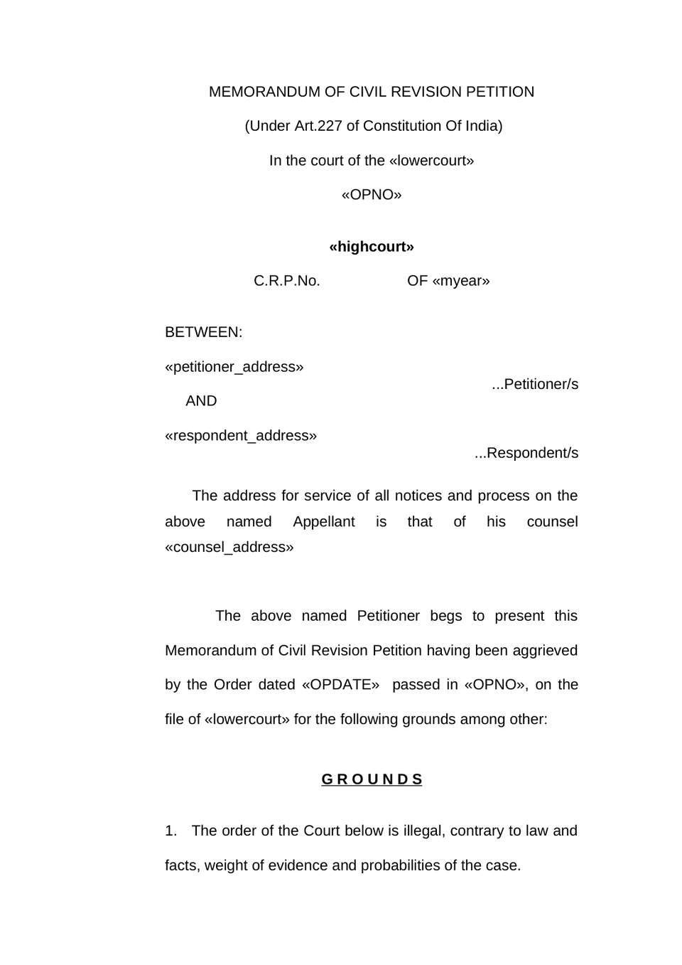 Civil Revision Petition In High Court preview page 4