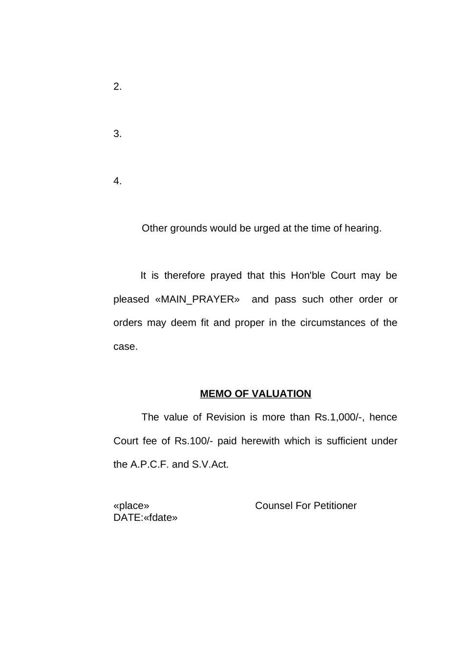 Civil Revision Petition In High Court preview page 5