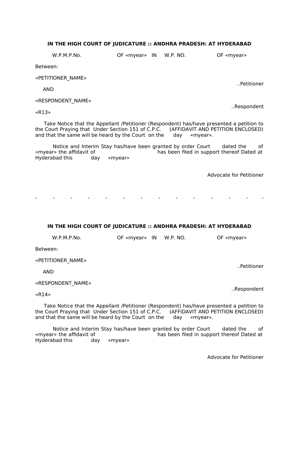 Cmp Notice Under Section 151 Cpc With Affidavit preview page 7