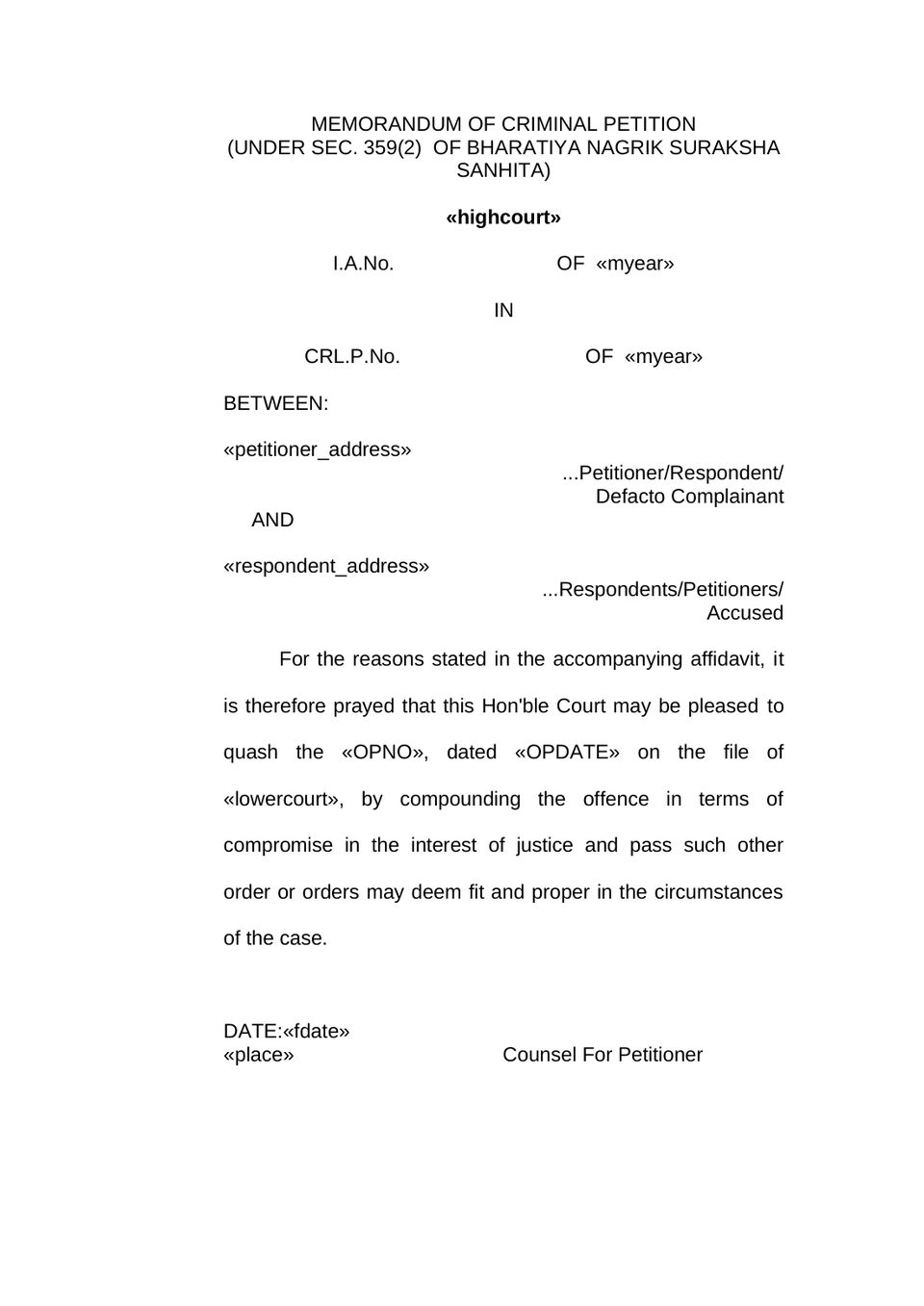 Compromise Petition preview page 2