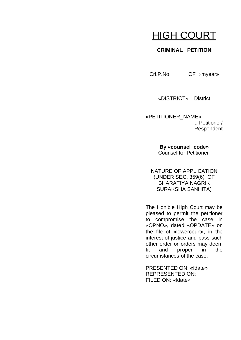 Compromise Petition preview page 15