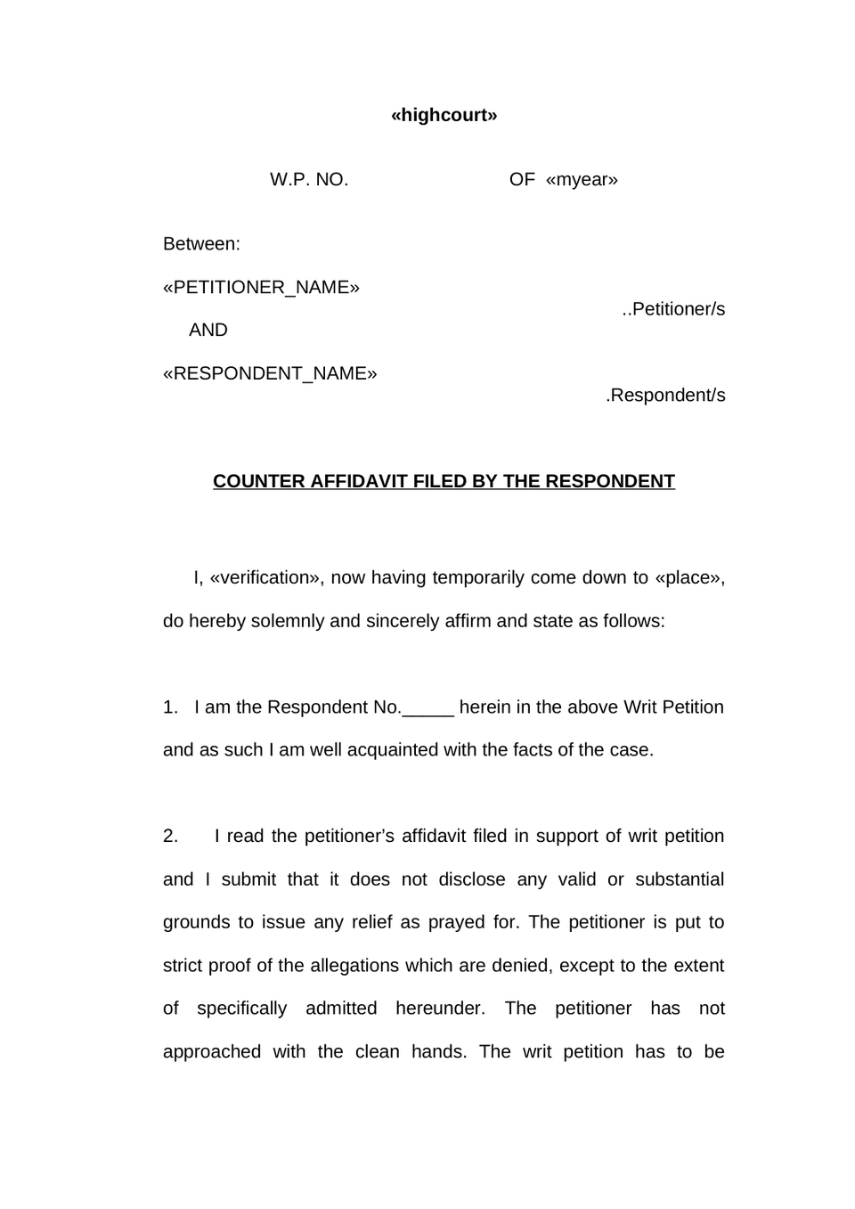 Counter Petition By Respondent preview page 2