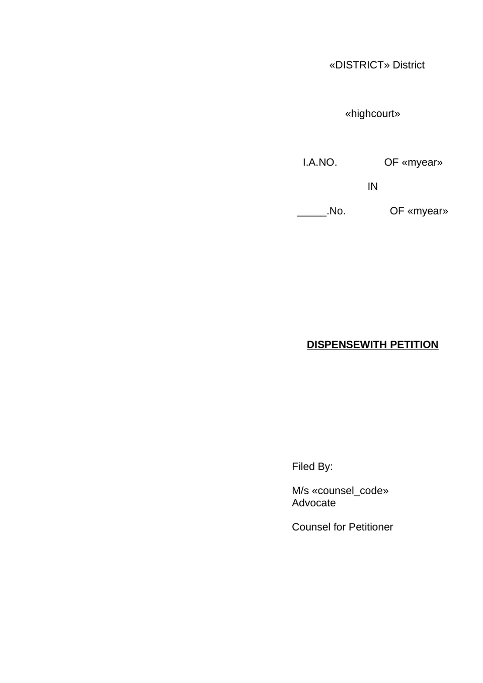 Dispense Petition For Certified Copy preview page 2