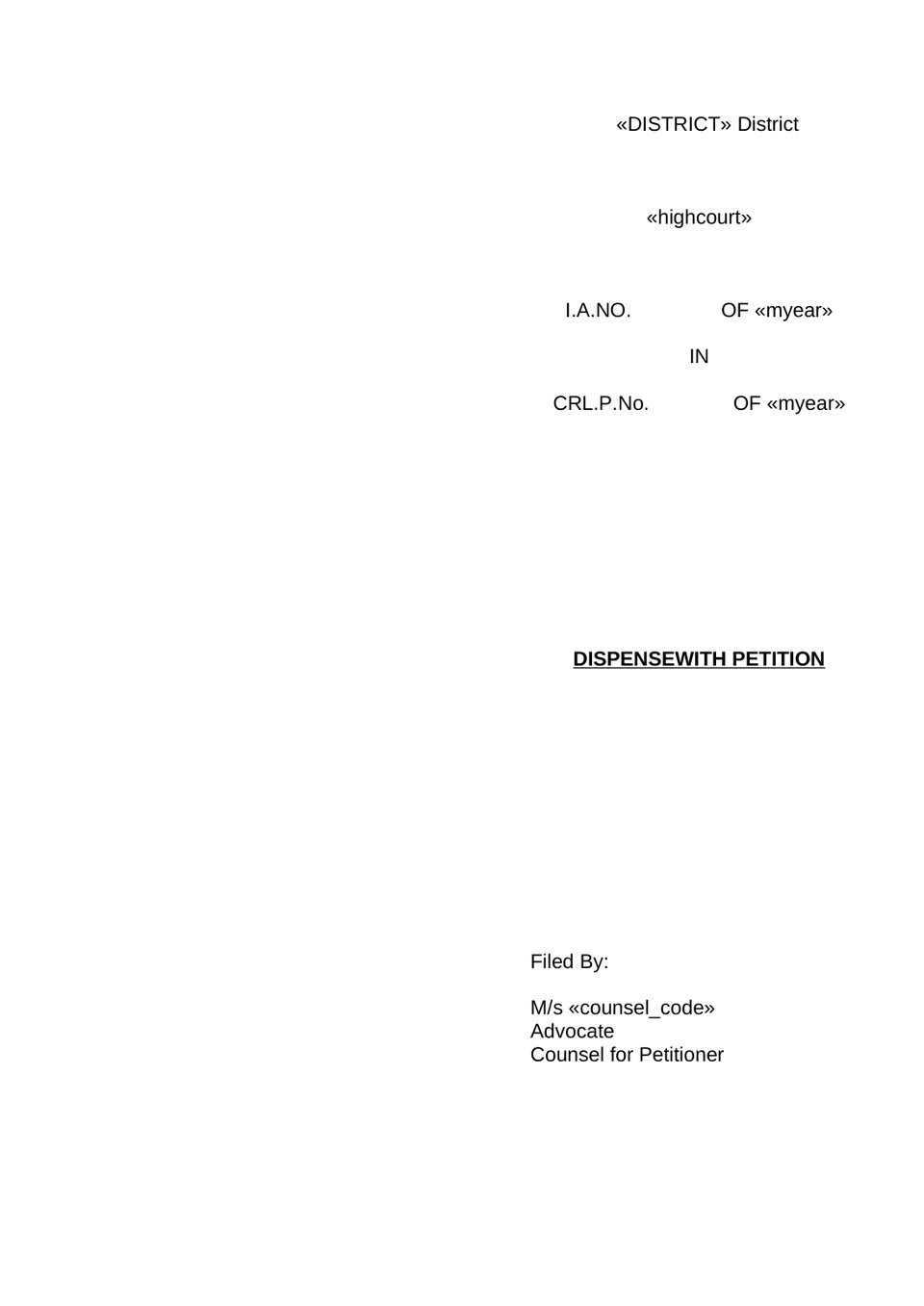 Dispense Petition preview page 2