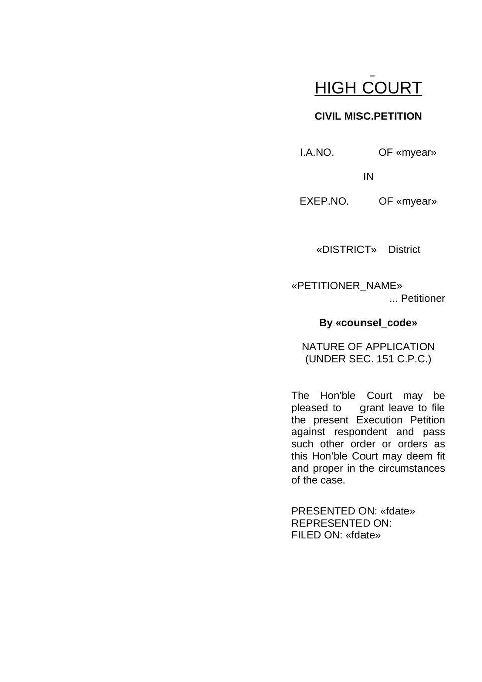 Execution Petition In High Court preview page 24
