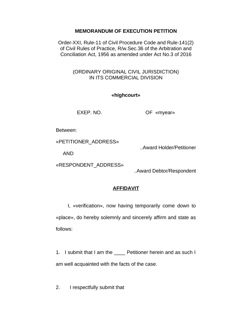 Execution Petition In High Court preview page 8