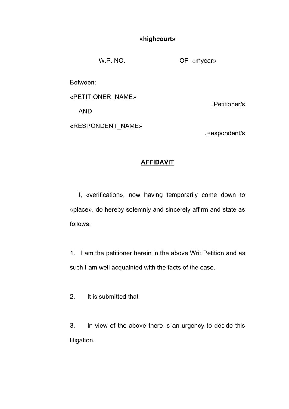 Expedite Petition In High Court preview