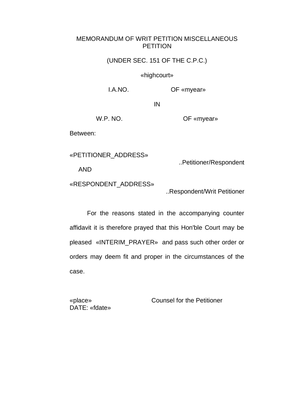 Expedite Petition In High Court preview page 3