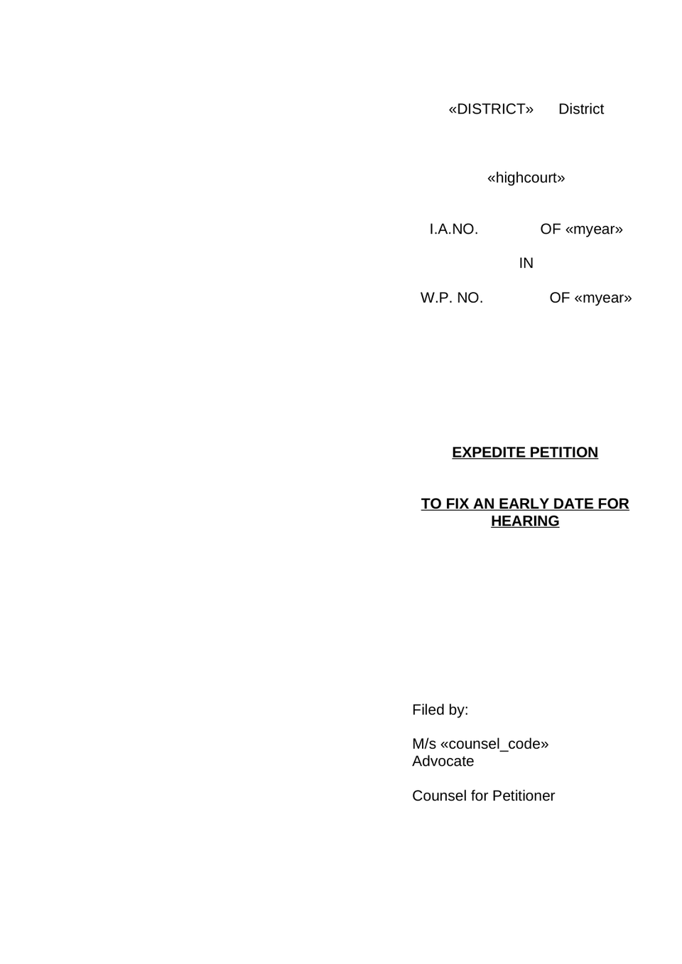 Expedite Petition In High Court preview page 4