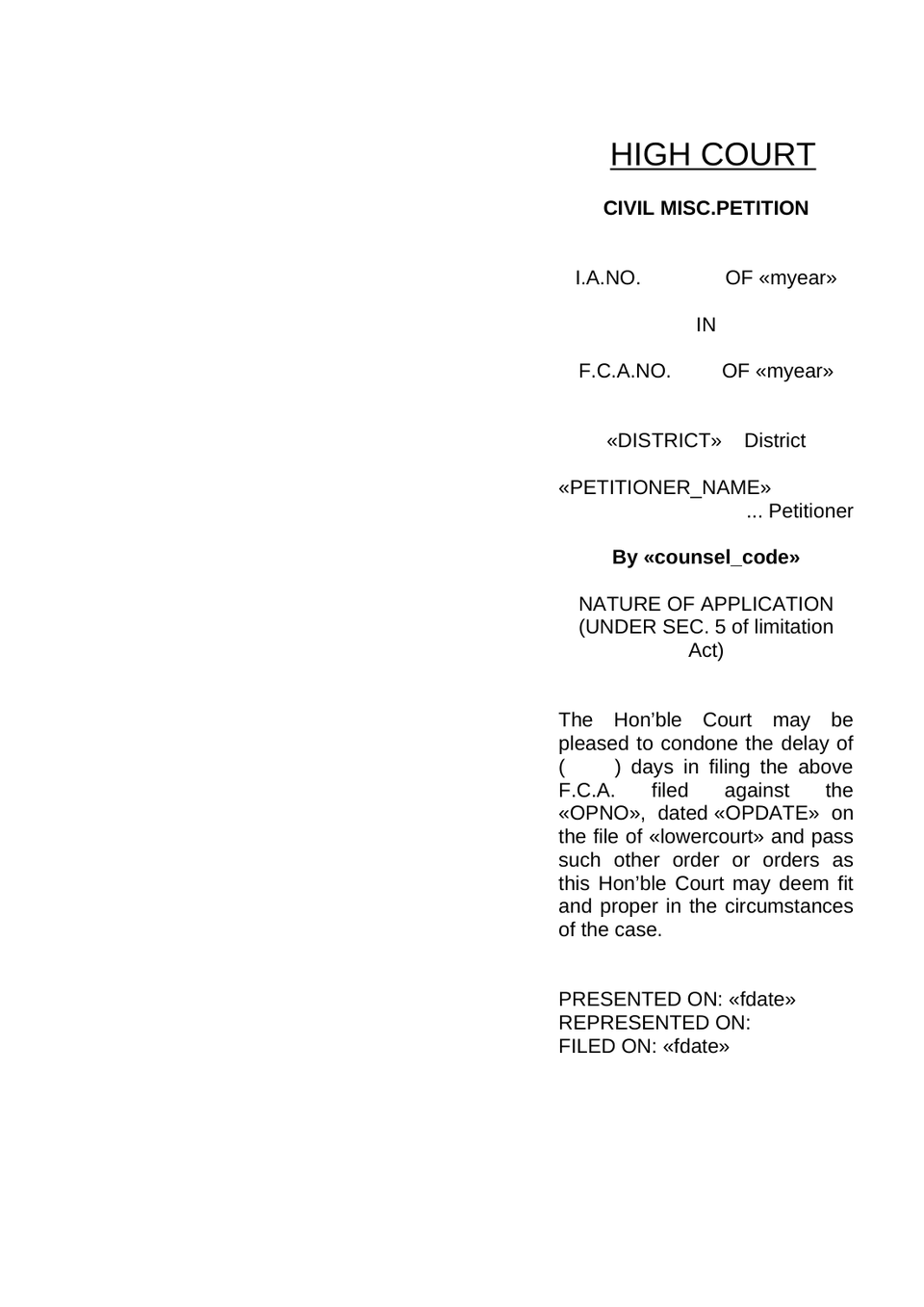 Family Court Appeal Petition preview page 20