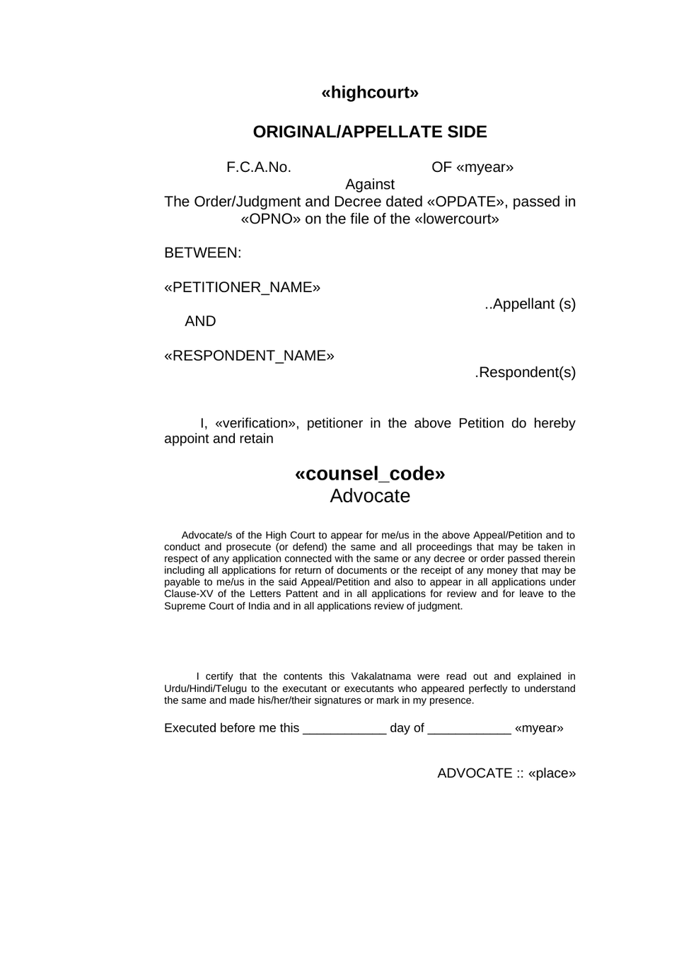 Family Court Appeal Petition preview page 8