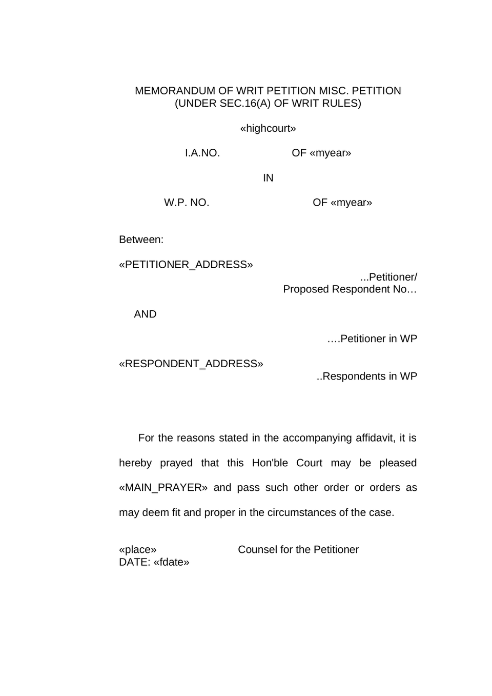 Implead Petition In High Court preview page 4