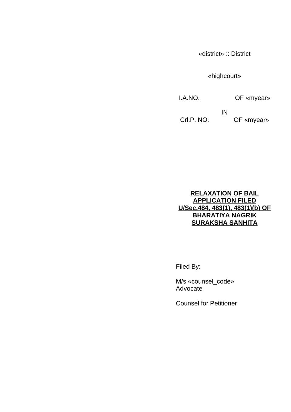 Memorandum Of Criminal Petition Relax Bail preview page 3