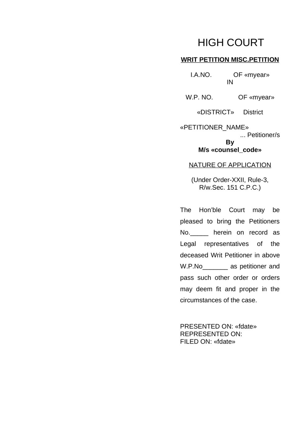 Memorandum Of Writ Petition Misc Petition Petitioner preview page 6