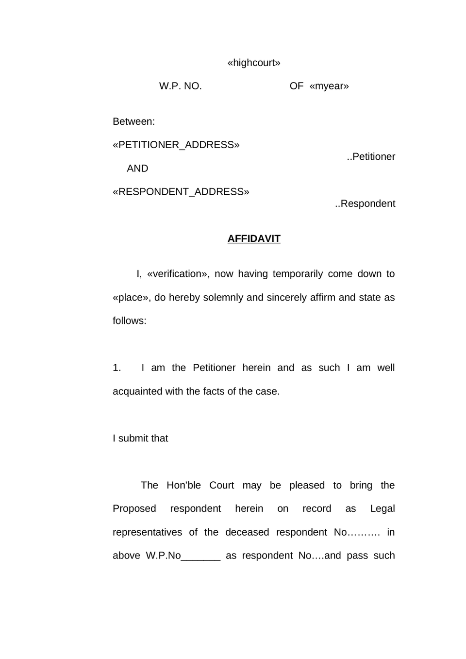 Memorandum Of Writ Petition Misc Petition Respondent preview page 2