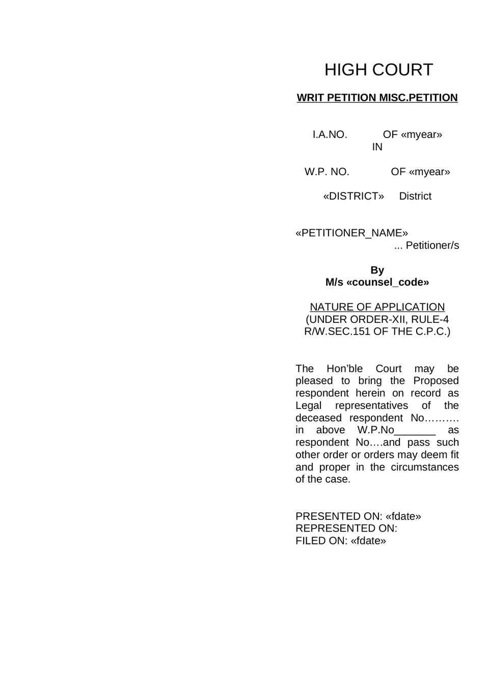 Memorandum Of Writ Petition Misc Petition Respondent preview page 6