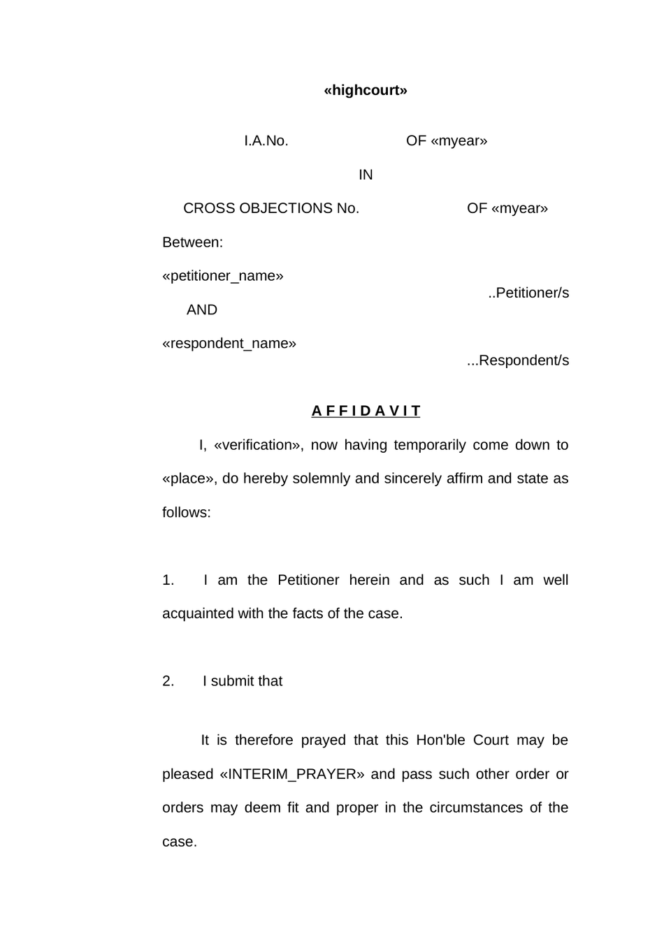 Petition Under Order 41 Rule 22 Of Cpc Cross-Objection Petition preview page 12