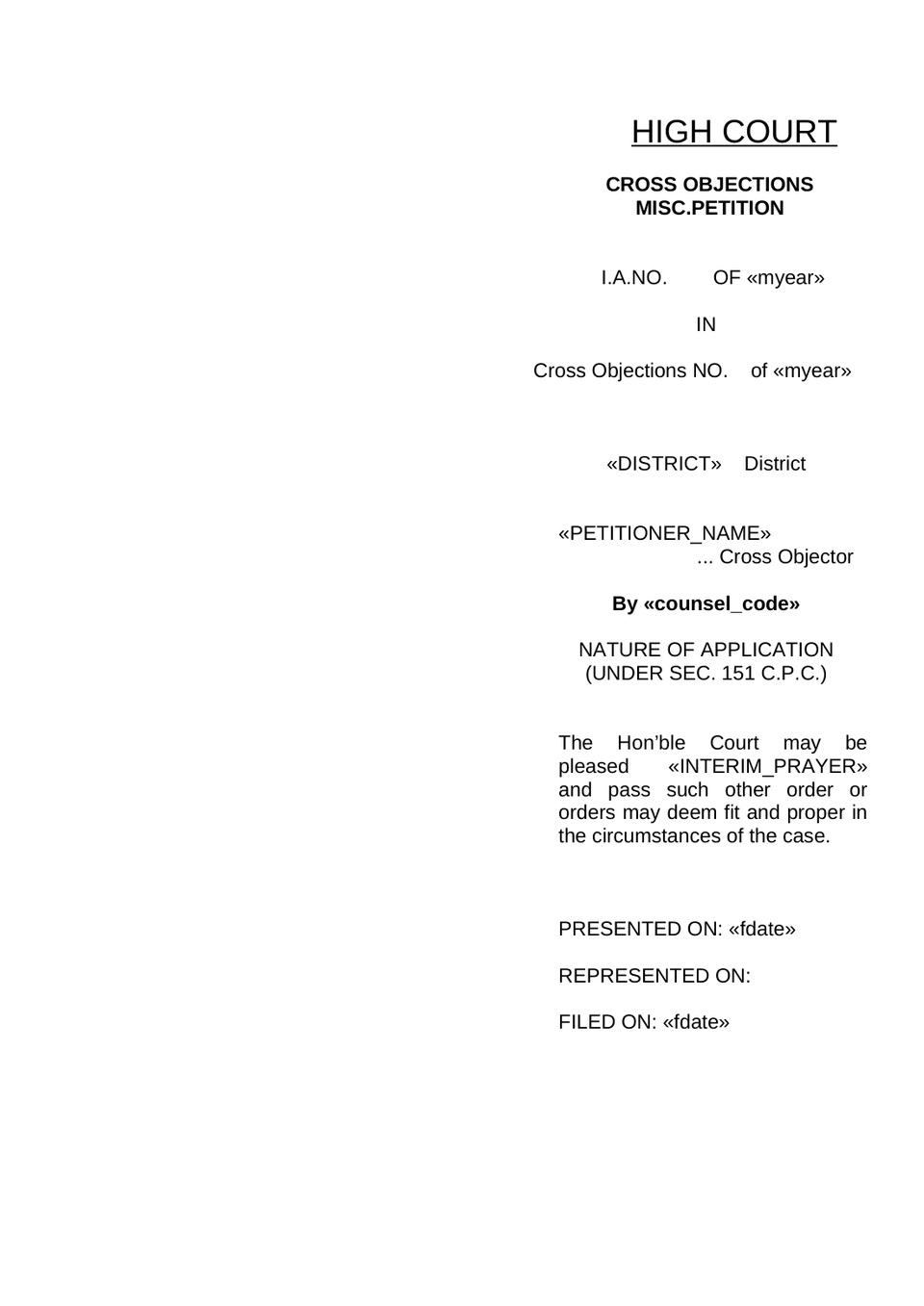 Petition Under Order 41 Rule 22 Of Cpc Cross-Objection Petition preview page 14