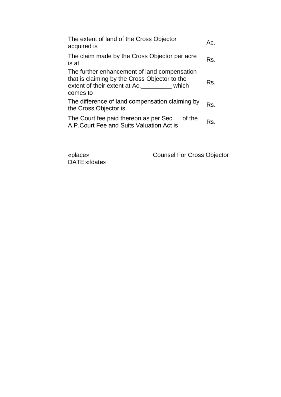 Petition Under Order 41 Rule 22 Of Cpc Cross-Objection Petition preview page 5