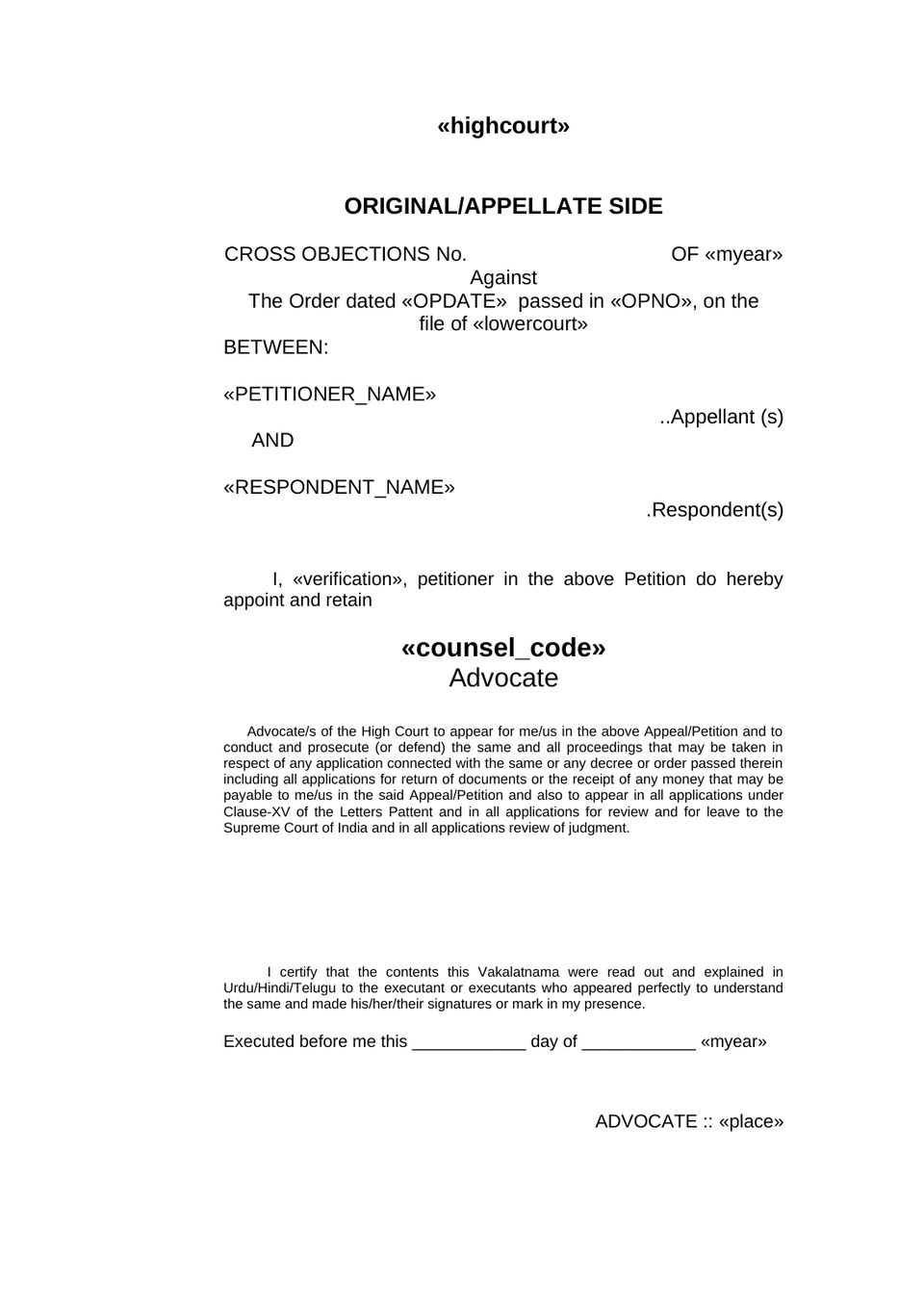 Petition Under Order 41 Rule 22 Of Cpc Cross-Objection Petition preview page 7