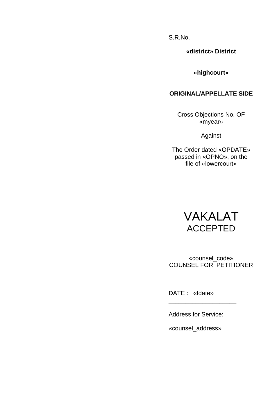 Petition Under Order 41 Rule 22 Of Cpc Cross-Objection Petition preview page 8
