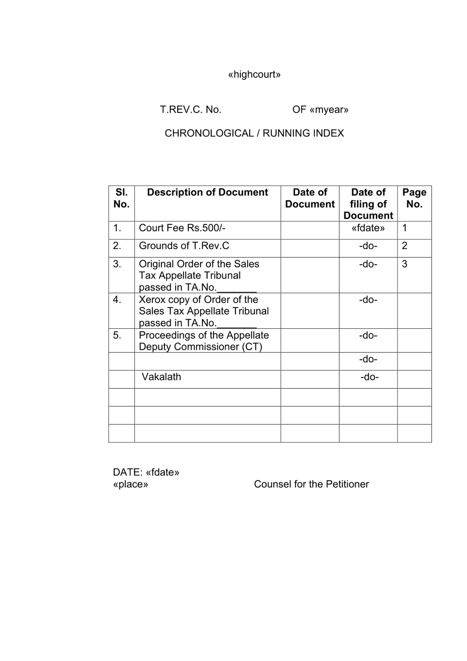 Tax Revision Case Petition preview
