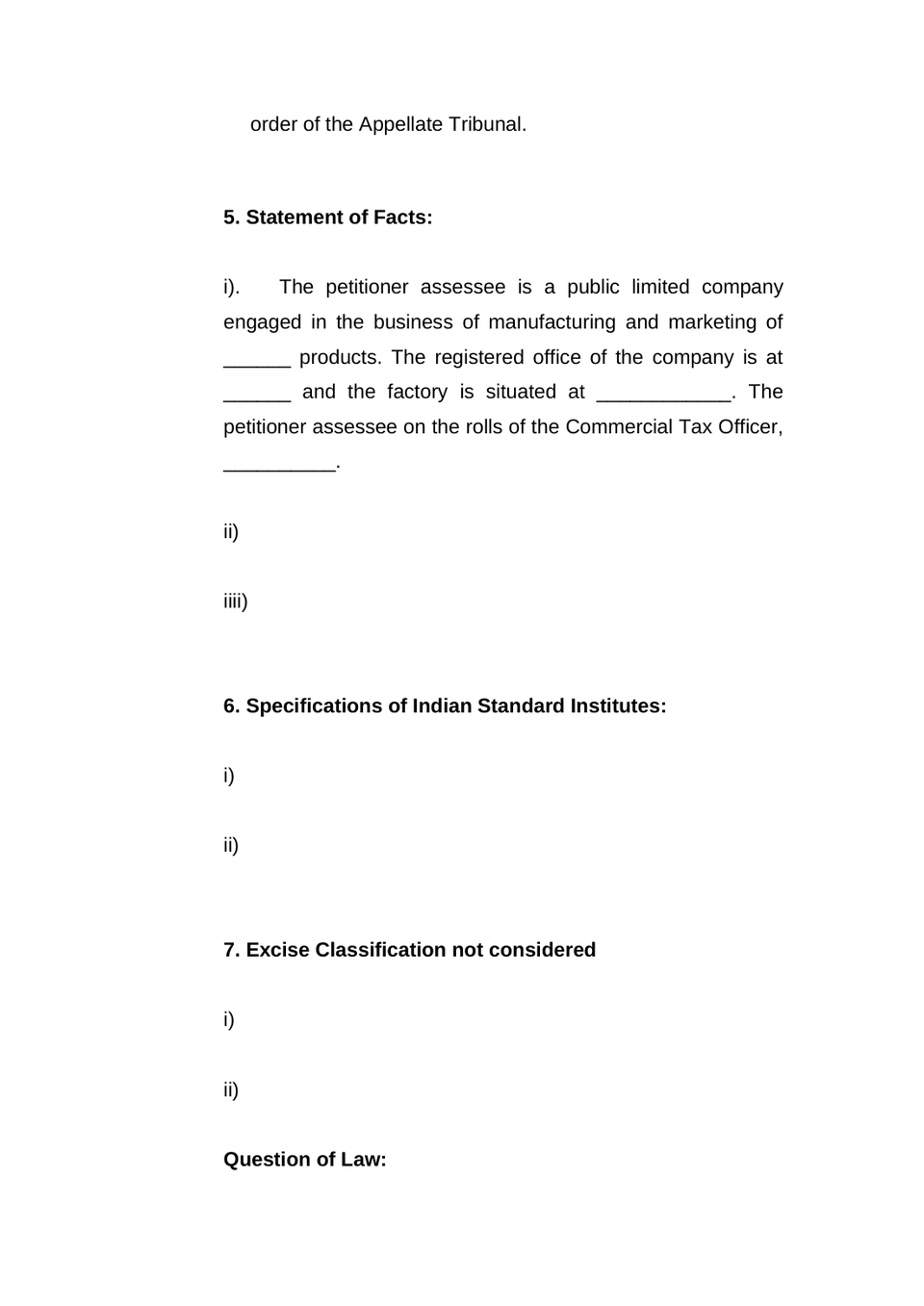 Tax Revision Case Petition preview page 5