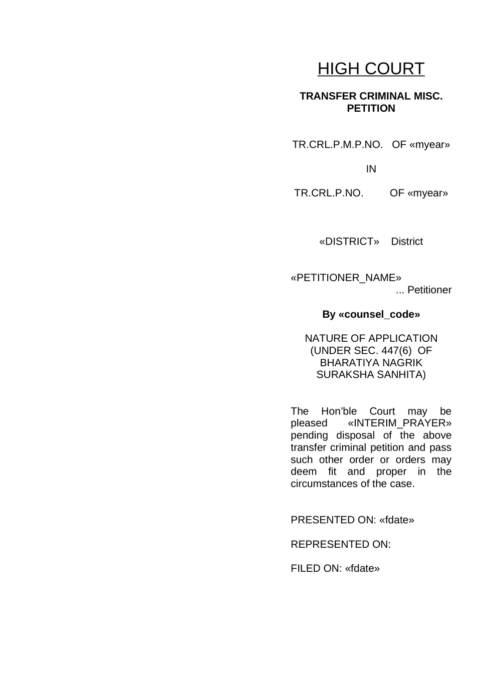 Transfer Criminal Petition Under Sec.447  Of Bnss preview page 11