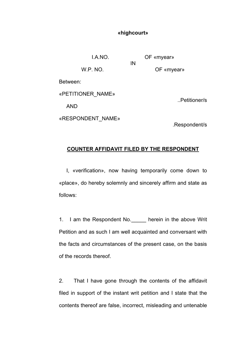 Vacate Petition preview