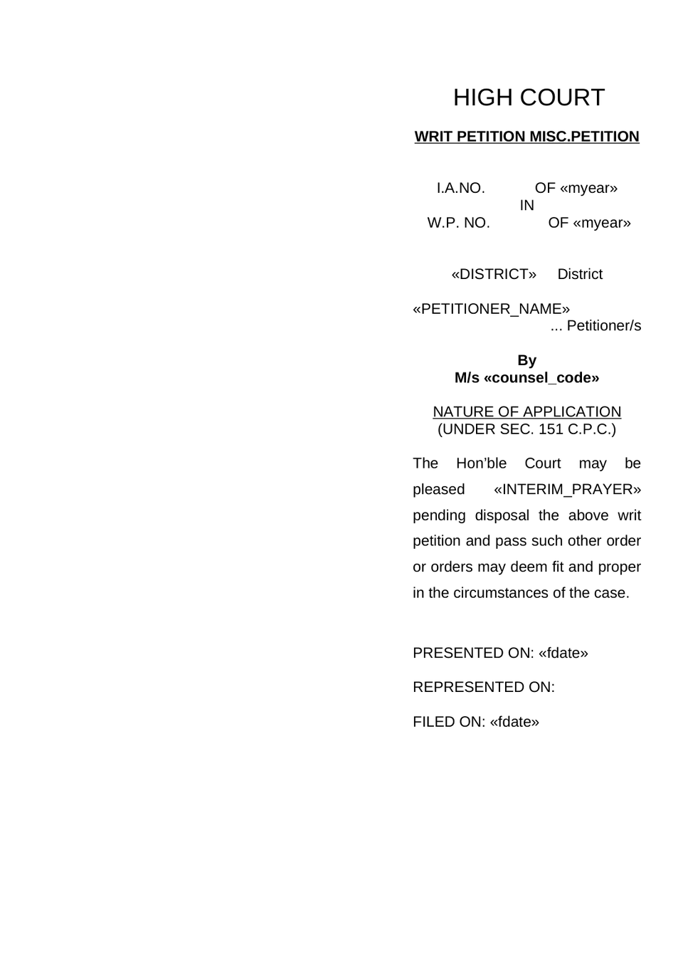 Writ Miscellaneous Petition preview page 3