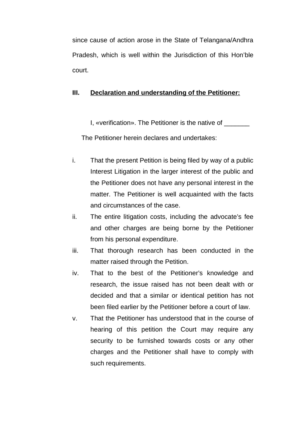 Writ Petition Public Interest Litigation Check List preview page 11