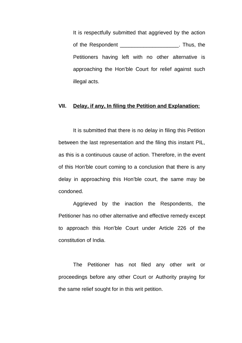 Writ Petition Public Interest Litigation Check List preview page 13