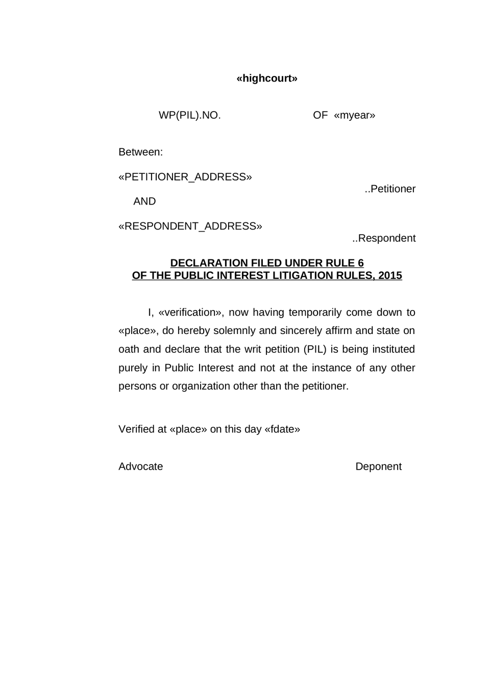 Writ Petition Public Interest Litigation Check List preview page 18