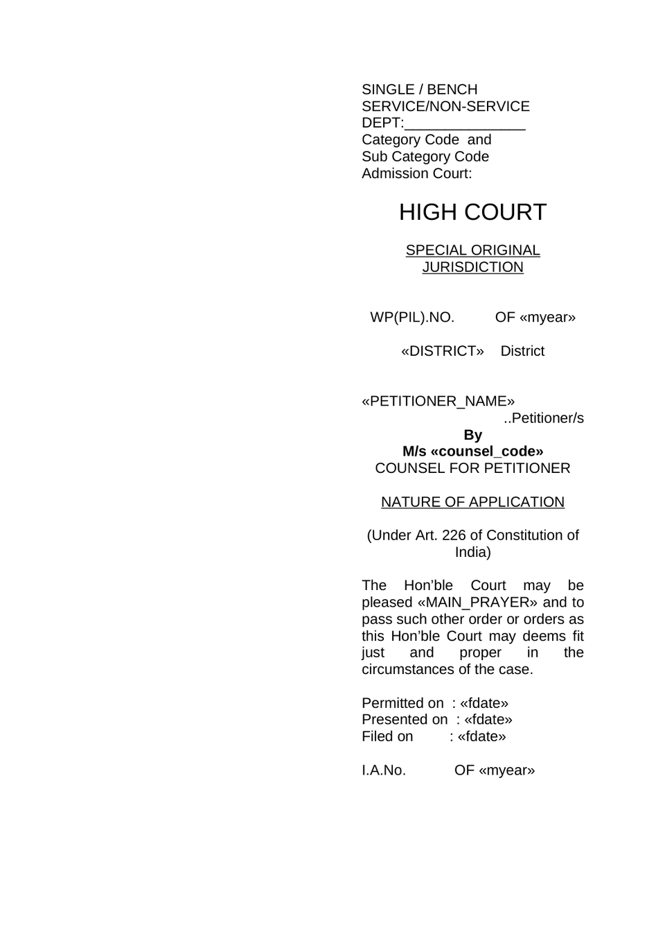 Writ Petition Public Interest Litigation Check List preview page 30