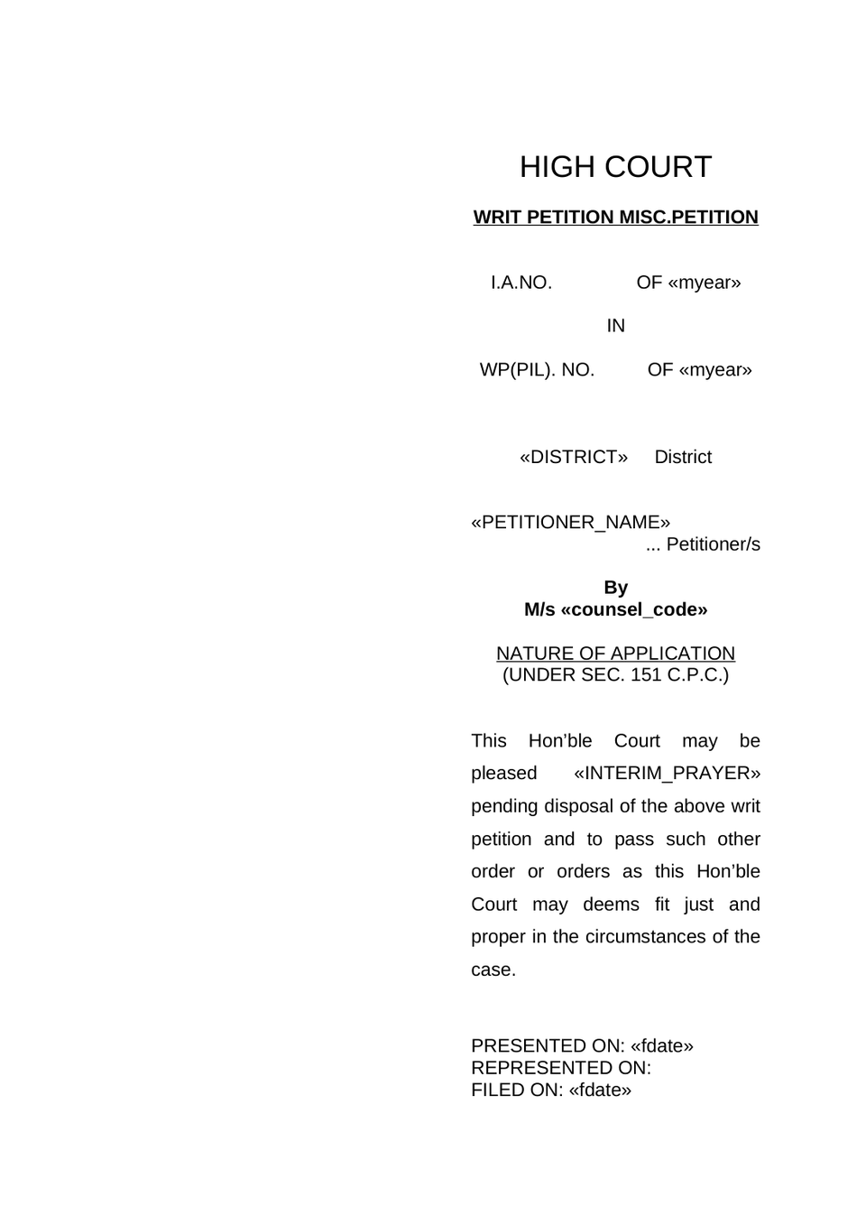 Writ Petition Public Interest Litigation Check List preview page 33