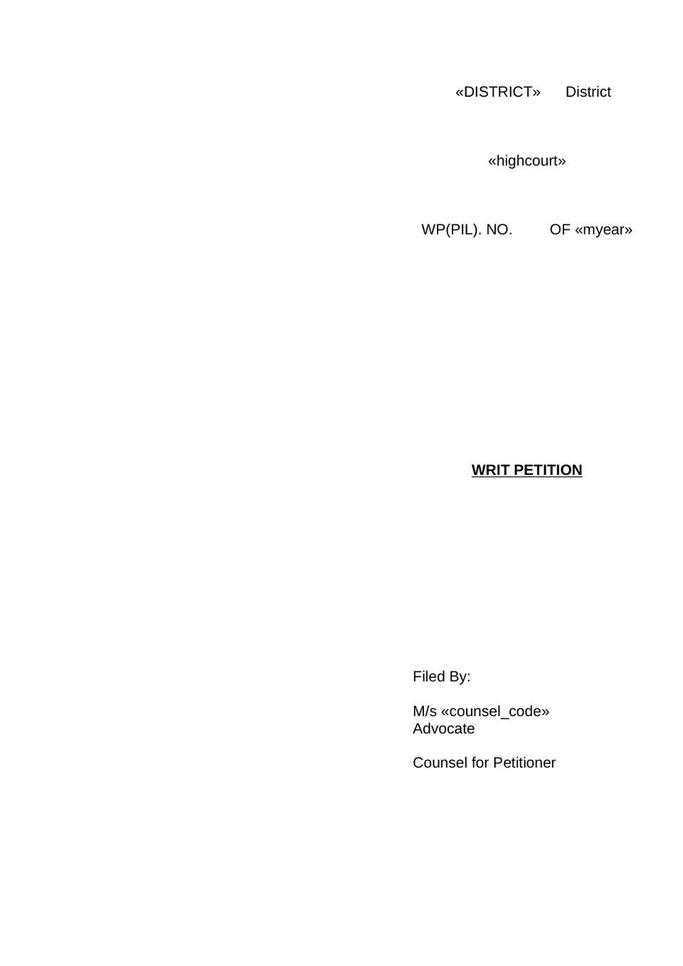 Writ Petition Public Interest Litigation Check List preview page 7