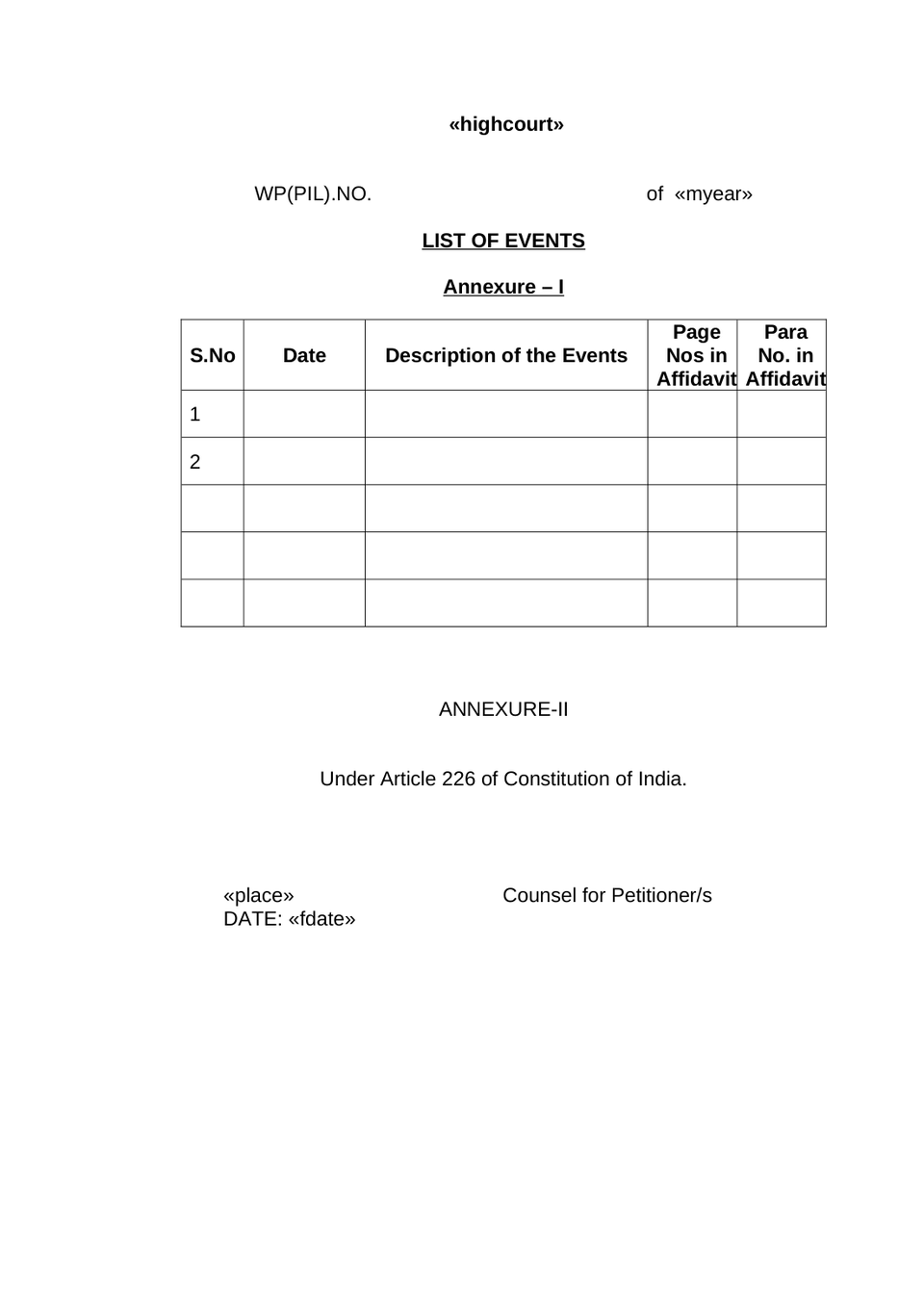 Writ Petition Public Interest Litigation Check List preview page 8
