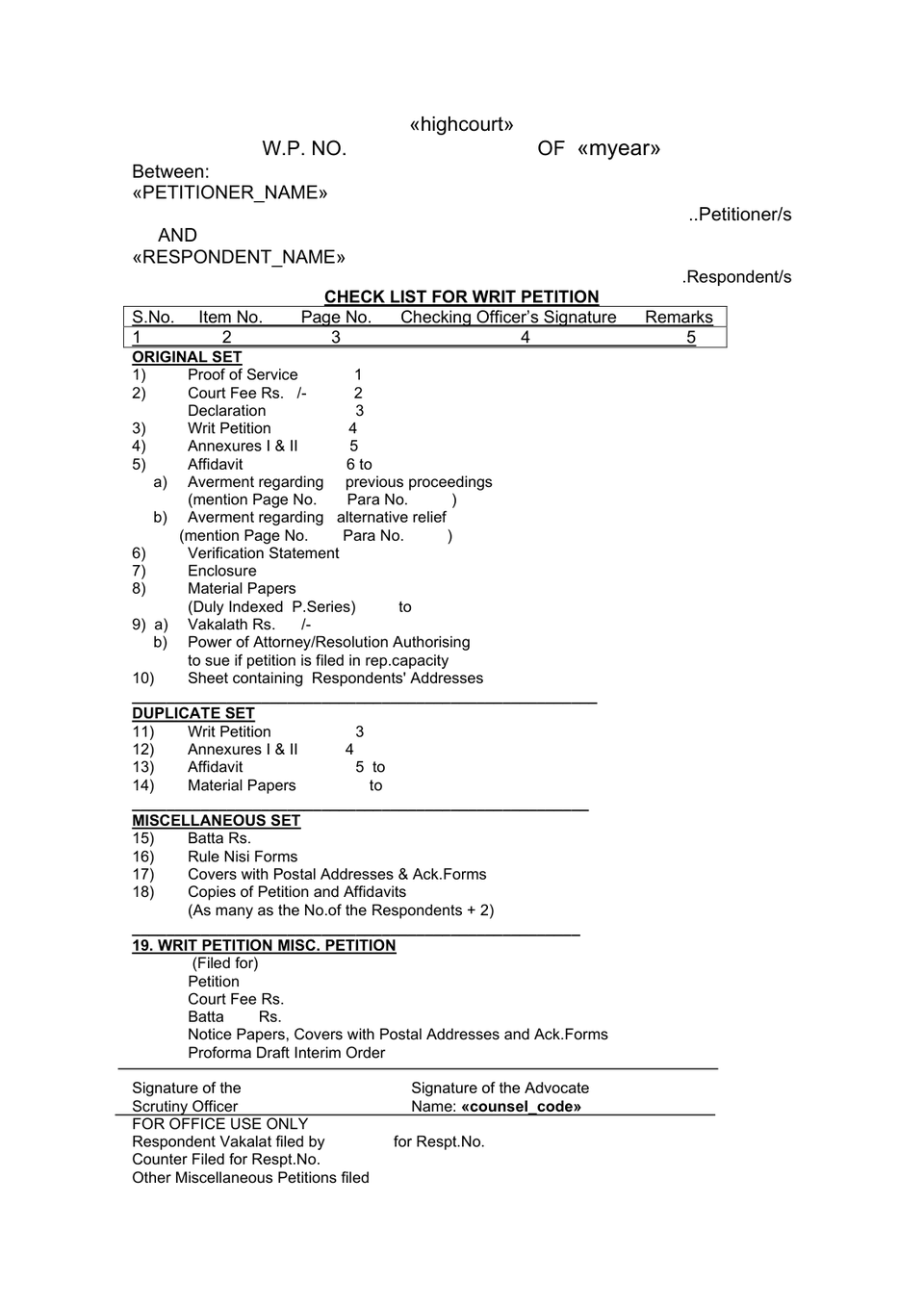Writ Petition preview